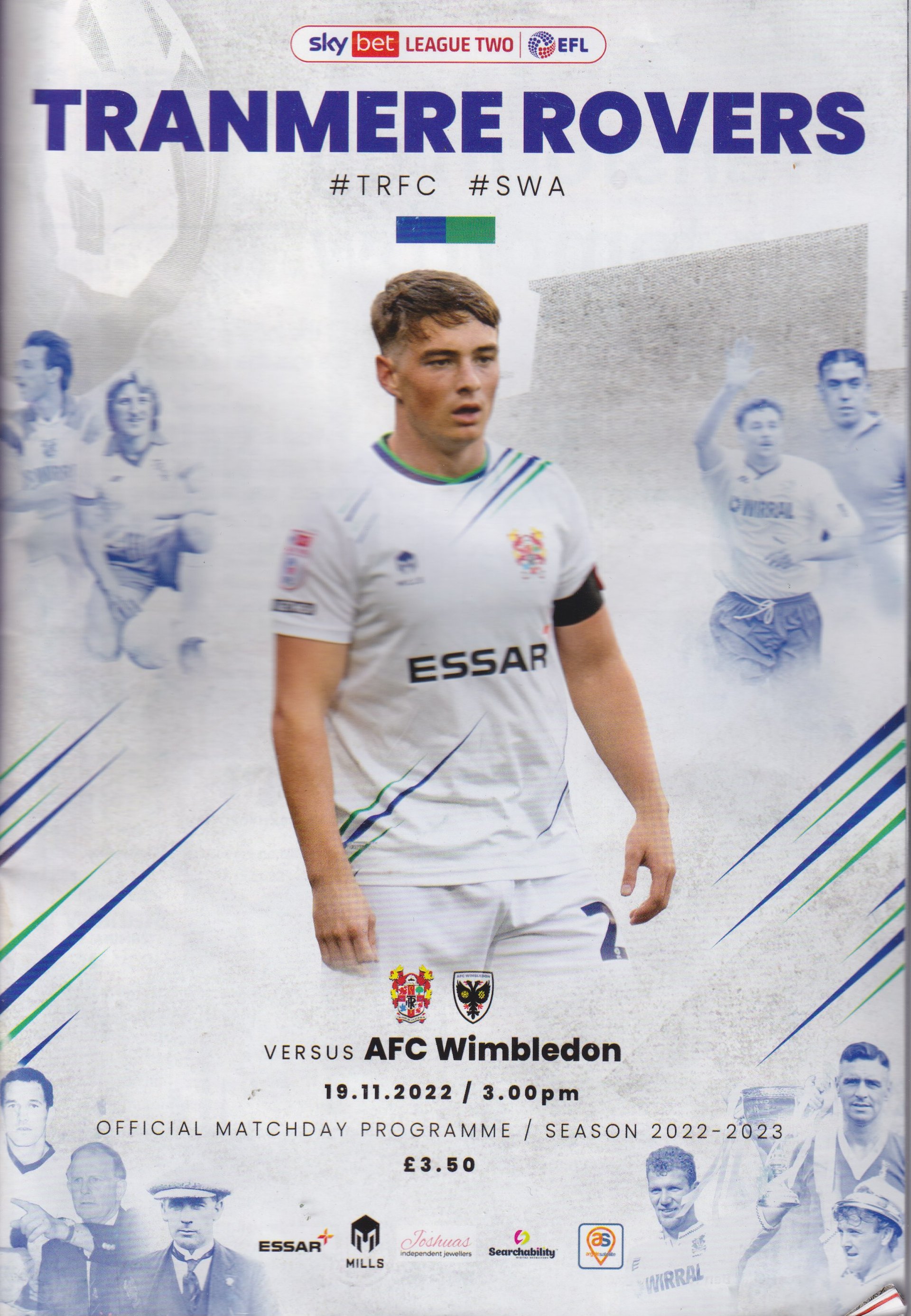 Tranmere Rovers v AFC Wimbledon match programme